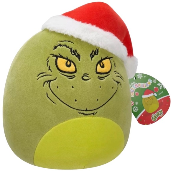 NWT Squishmallows How the Grinch Stole Christmas The Grinch Santa Hat 8" Plush - Picture 2 of 3